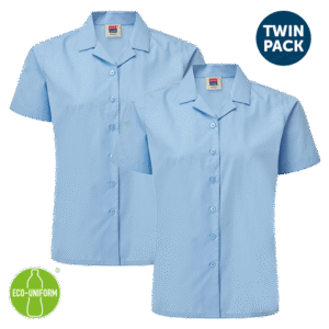 David Luke Blue Revere Short Sleeve Blouse (Twin Pack)