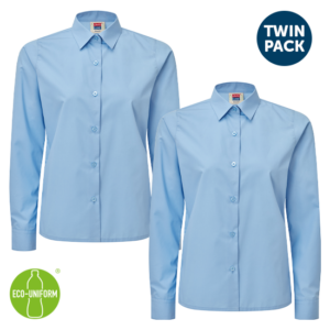 David Luke Girls Blue Long Sleeved Blouse Standard Collar