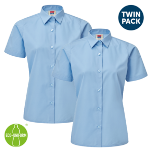 David Luke Girls Blue Short Sleeved Blouse Standard Collar